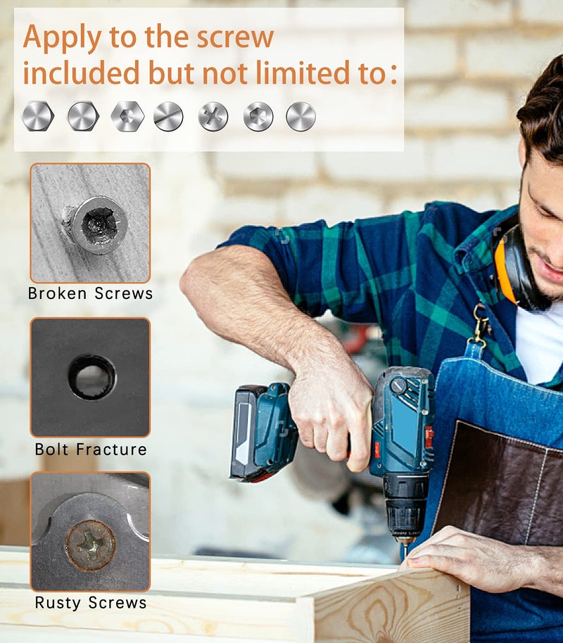 Raynesys Damaged Screw Extractor Set  22 PCS Easy Out Stripped Screw Extractor Kit  Alloy Steel Screw Remover for Home DIY Garden Wood Extractor with Magnetic Extension Bit Holder and Socket Adapter - Image 4